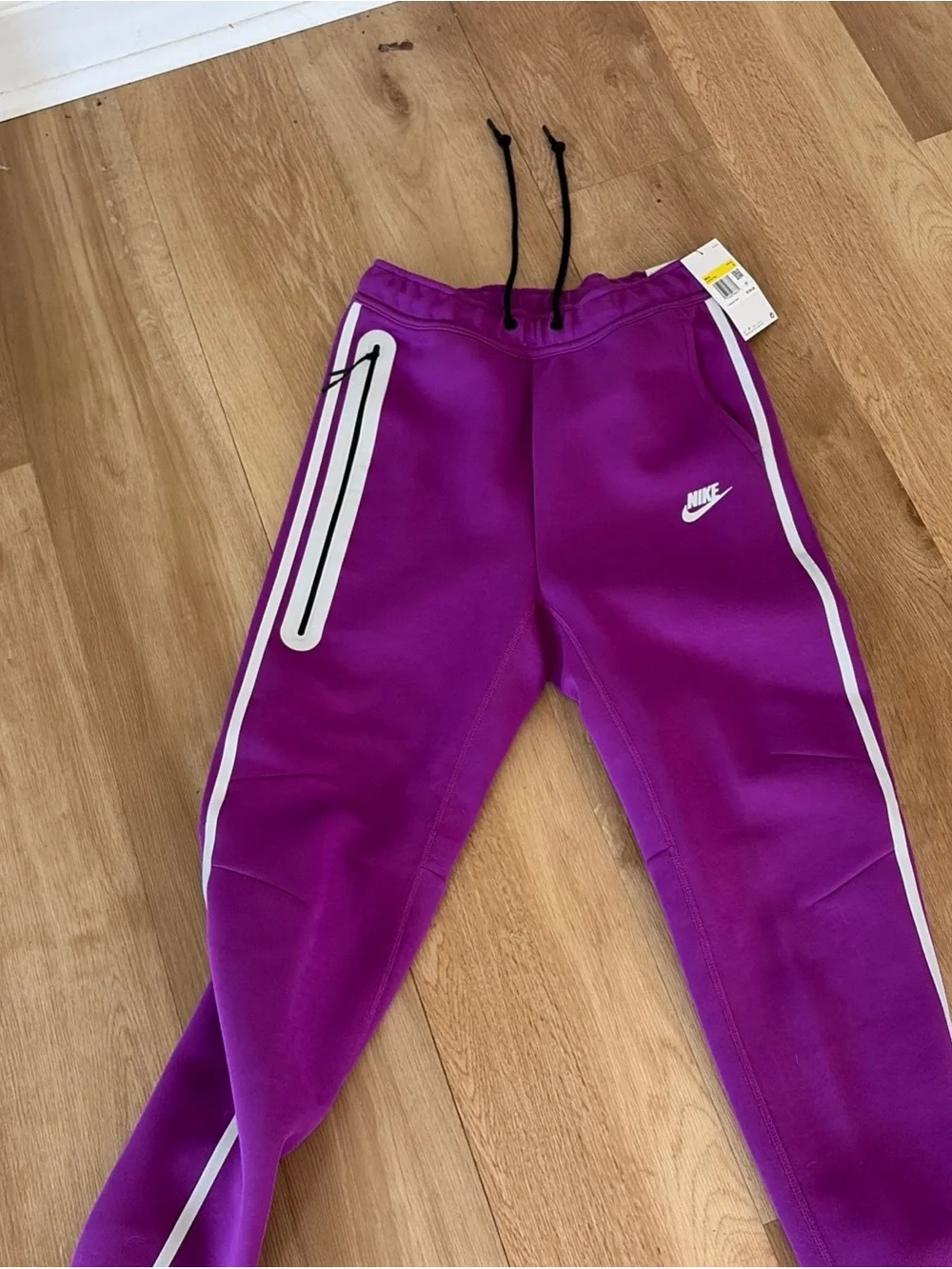 Nike Purple Jogger Sweatpants with White Side Stripes